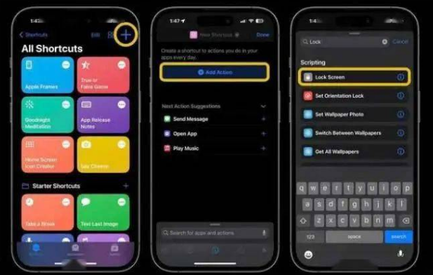 东河镇苹果14锁屏维修店分享iPhone14升级iOS16.4后如何创建锁屏快捷方式 